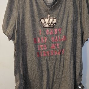 Birthday shirt with gathered sides